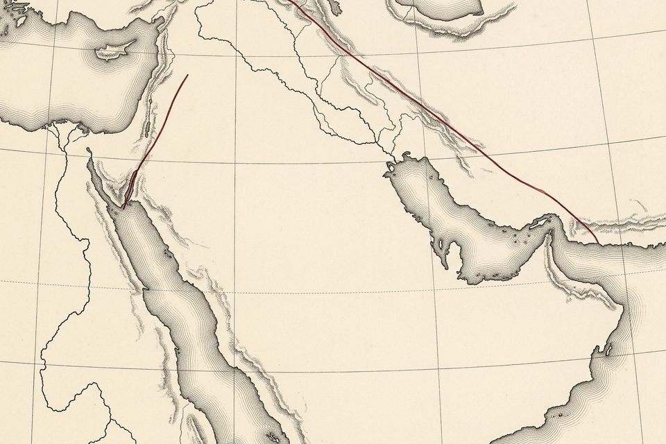 Carte gravée du Moyen-Orient